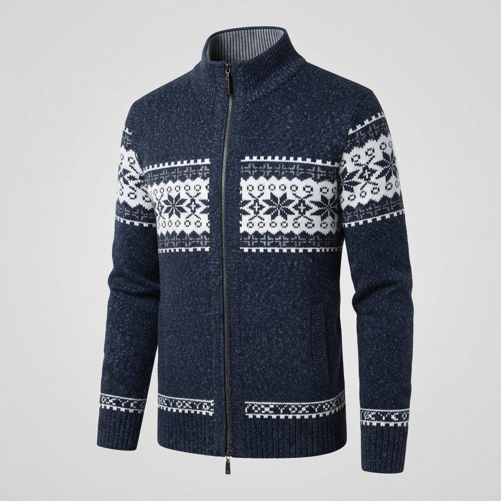 Men's Fleece-Lined Nordic Zip Cardigan