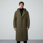 Men's Hooded Long Parka Coat with Detachable Hood