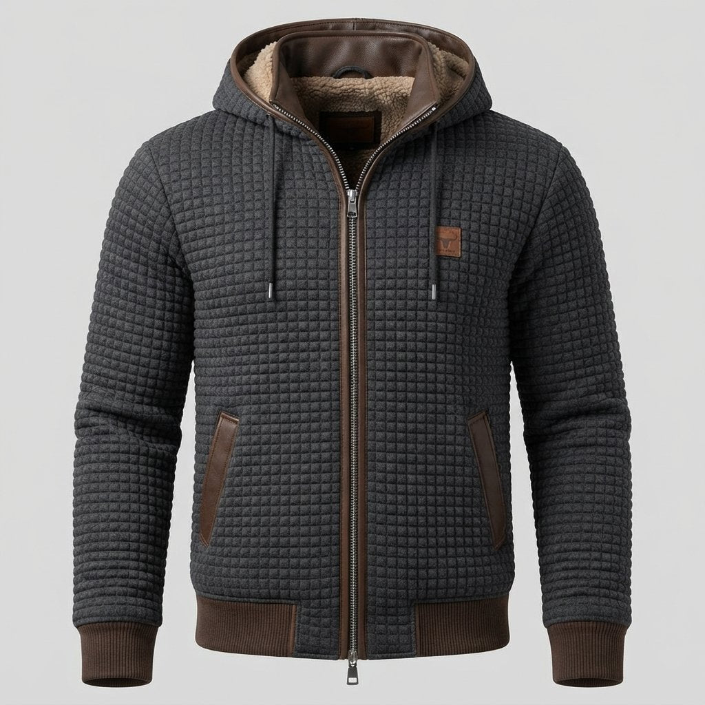 Men's Quilted Sherpa-Lined Hooded Winter Jacket