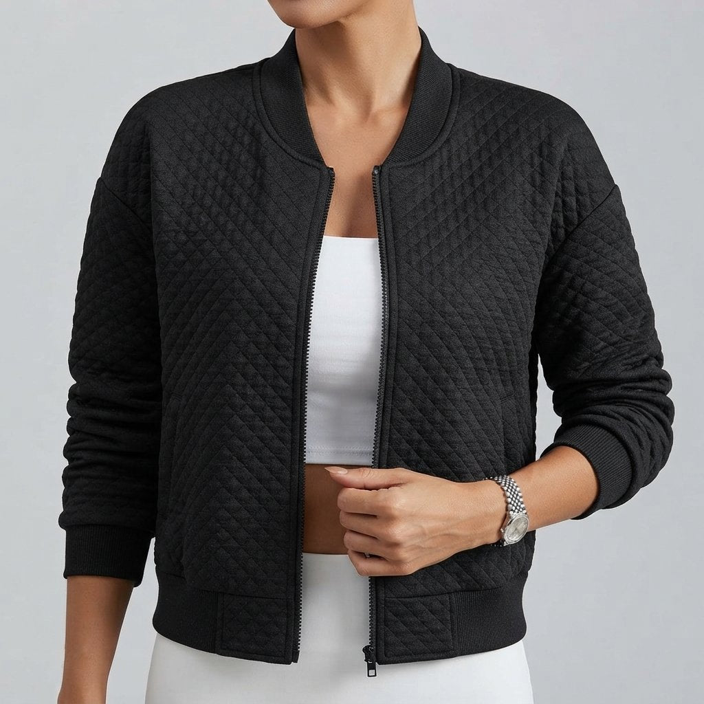 Quilted Bomber Jacket – Lightweight Zip-Up
