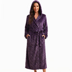 Women's Hooded Fleece Dressing Gown – Long & Cosy