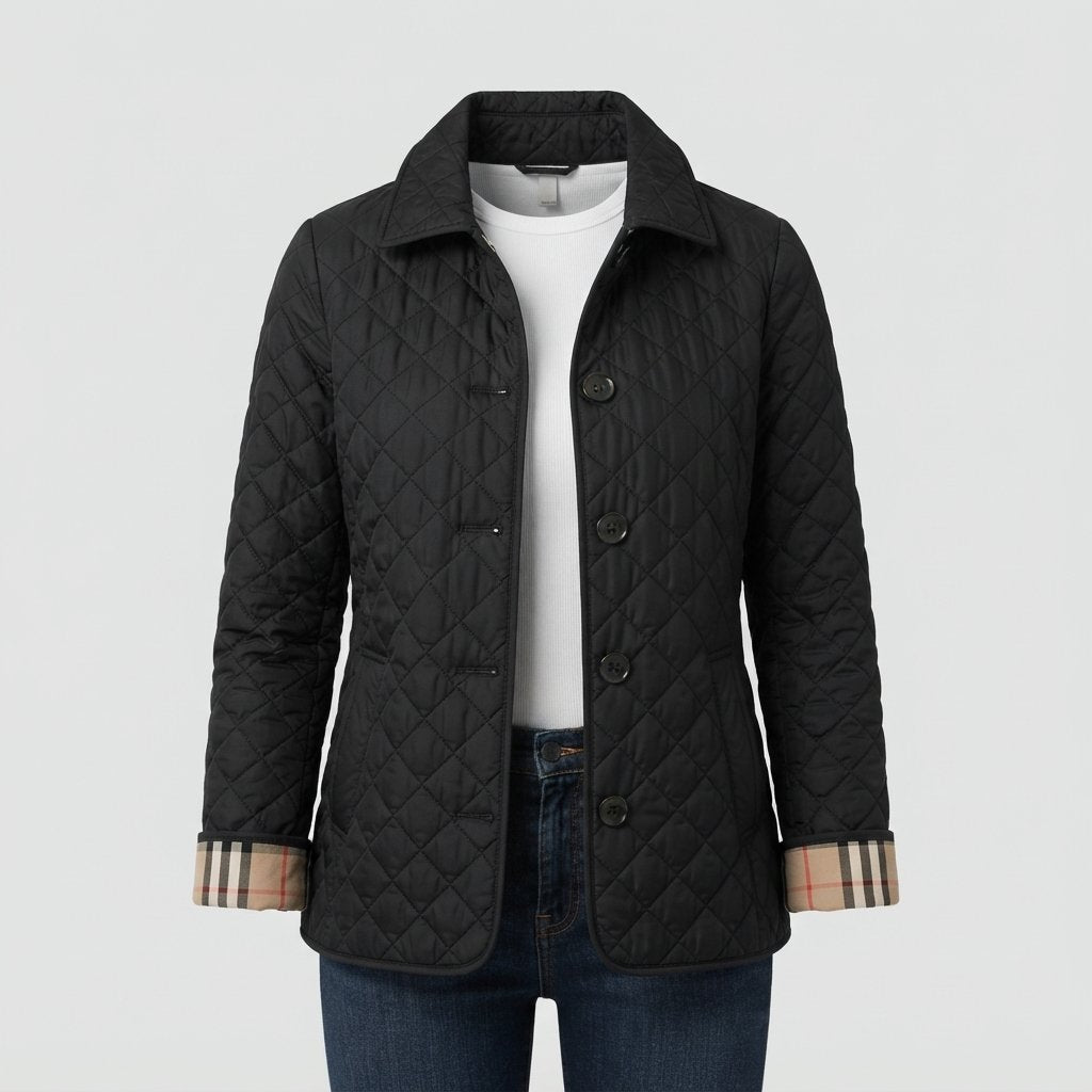 Women's Quilted Jacket – Lightweight Button-Front Coat