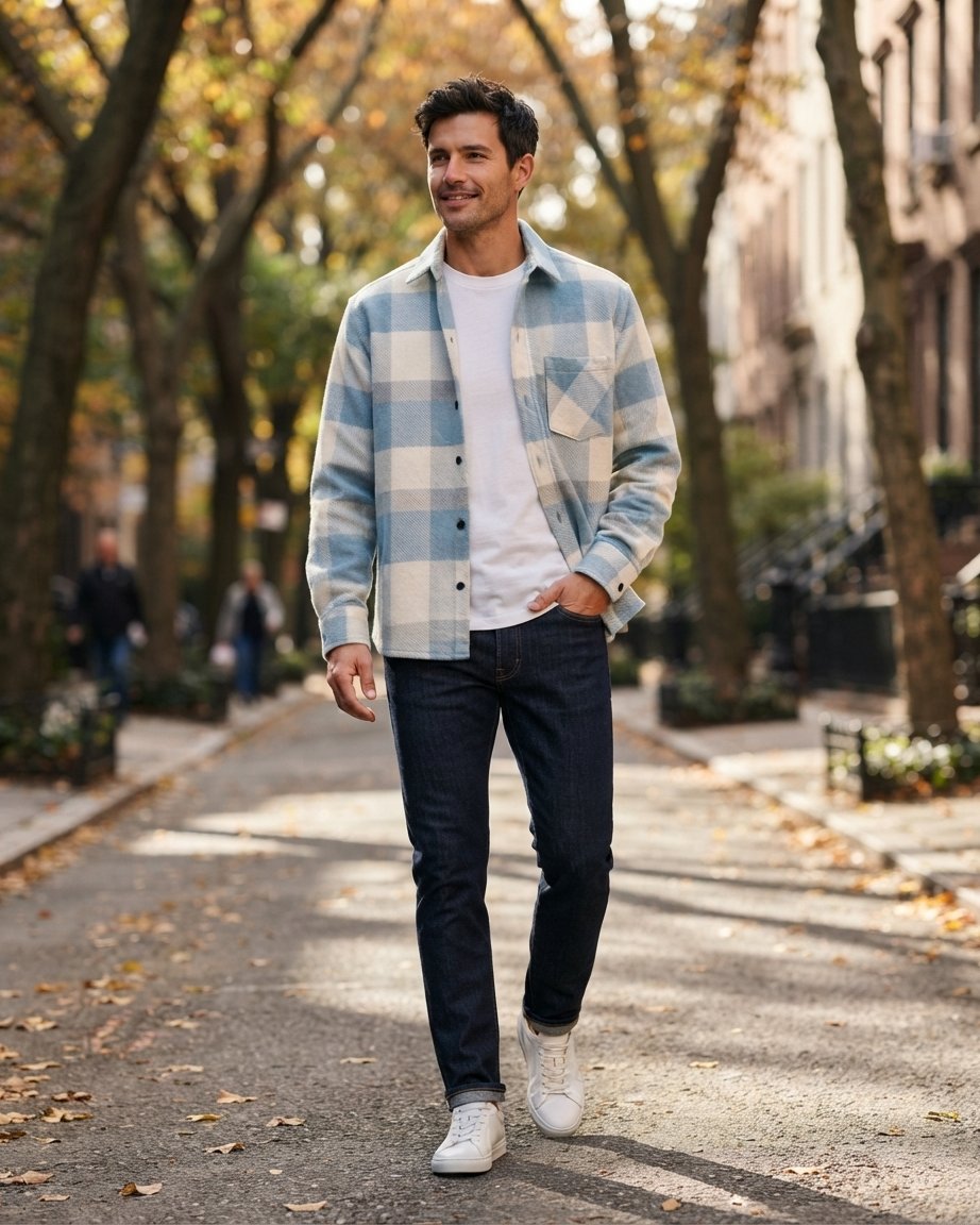 Men's Checked Flannel Overshirt – Relaxed Fit