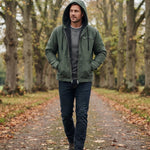 Men's Fleece-Lined Hooded Jacket with Removable Hood