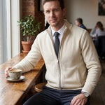 Men's Full-Zip Mock Neck Knit Cardigan Sweater