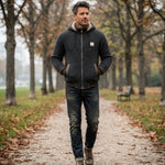 Men's Quilted Sherpa-Lined Hooded Winter Jacket