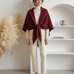 Triangle Knit Shawl Cape – Soft Wrap Poncho