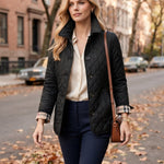 Women's Quilted Jacket – Lightweight Button-Front Coat