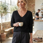 Women's V-Neck Cashmere Jumper, Regular Fit