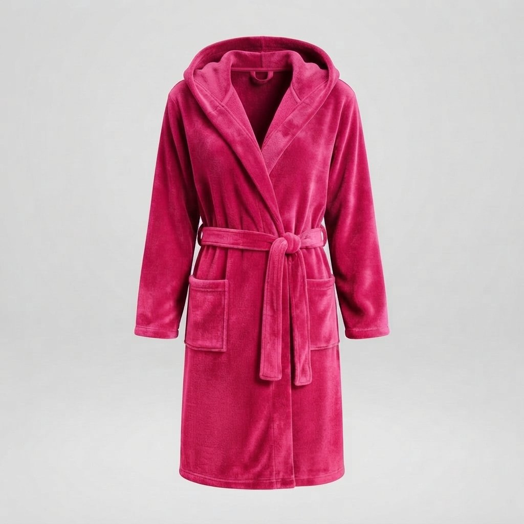 Women's Hooded Fleece Dressing Gown – Long & Cosy — Fuchsia