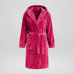 Women's Hooded Fleece Dressing Gown – Long & Cosy — Fuchsia