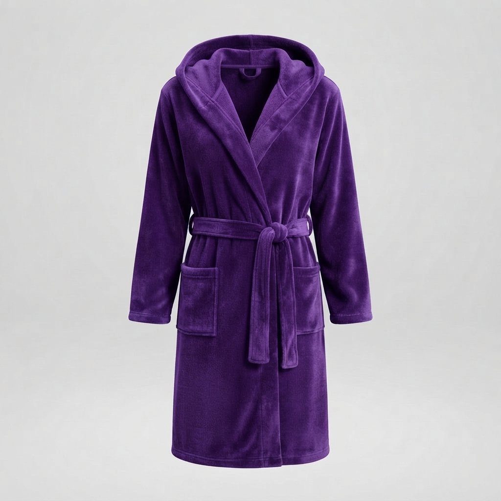 Women's Hooded Fleece Dressing Gown – Long & Cosy — Purple