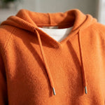 Drawstring Hood Knit Pullover in Relaxed Fit