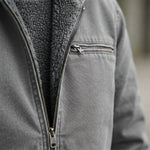 Men's Fleece-Lined Hooded Jacket with Removable Hood