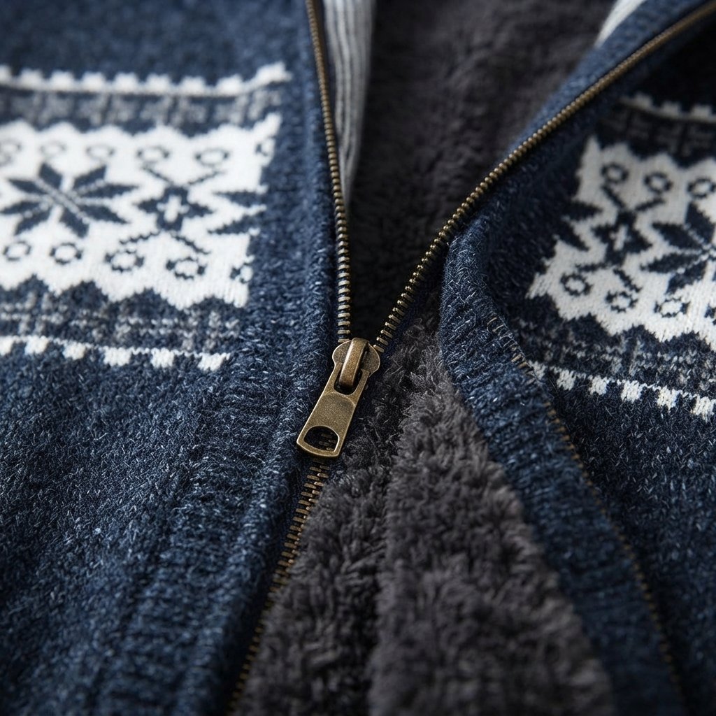Men's Fleece-Lined Nordic Zip Cardigan