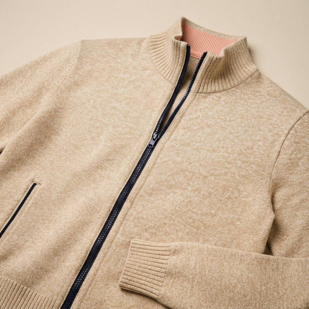Men's Full-Zip Knit Cardigan – Smart Casual Sweater Jacket