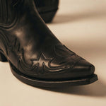 Men's Leather Western Ankle Boots, Pointed Toe