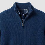 Men's Ribbed Quarter-Zip Cashmere Sweater, Regular Fit