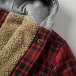 Men's Sherpa-Lined Plaid Hooded Jacket