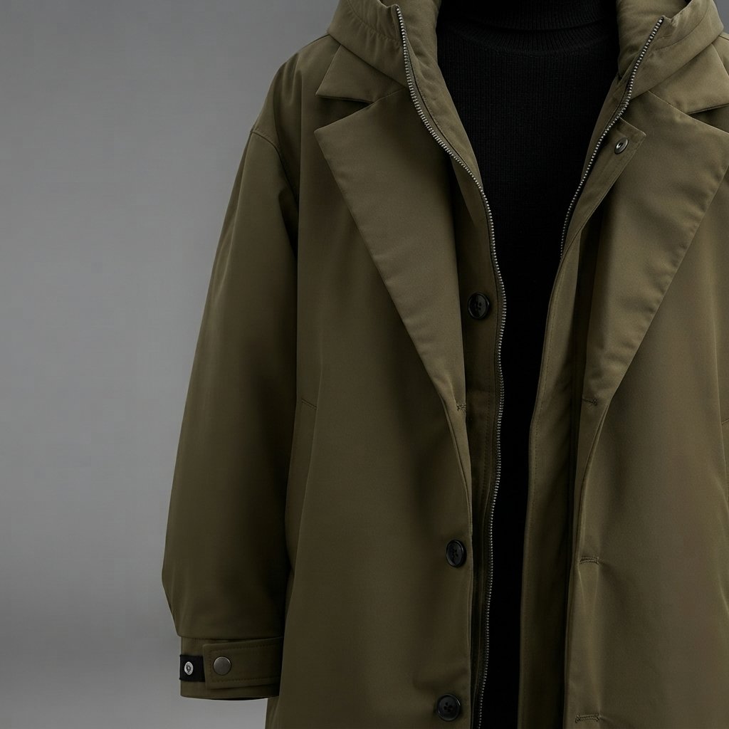 Men's Waterproof Hooded Long Trench Coat