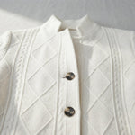 Textured Knit Stand-Collar Blazer Cardigan