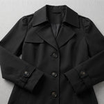 Women's Classic Lapel Trench Coat, Mid-Length Tailored Fit