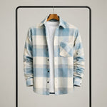 Men's Checked Flannel Overshirt – Relaxed Fit — Blue