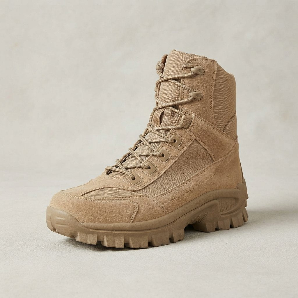 Men's High Tactical Lace-Up Boot, Ankle Support — Beige