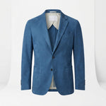 Men's Knit Blazer – Smart Casual Tailored Jacket — Blue