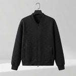 Quilted Bomber Jacket – Lightweight Zip-Up — Black