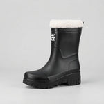 Waterproof Winter Boots with Fleece Lining, Mid-Calf — Black