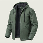 Men's Fleece-Lined Hooded Jacket with Removable Hood — Sage Green