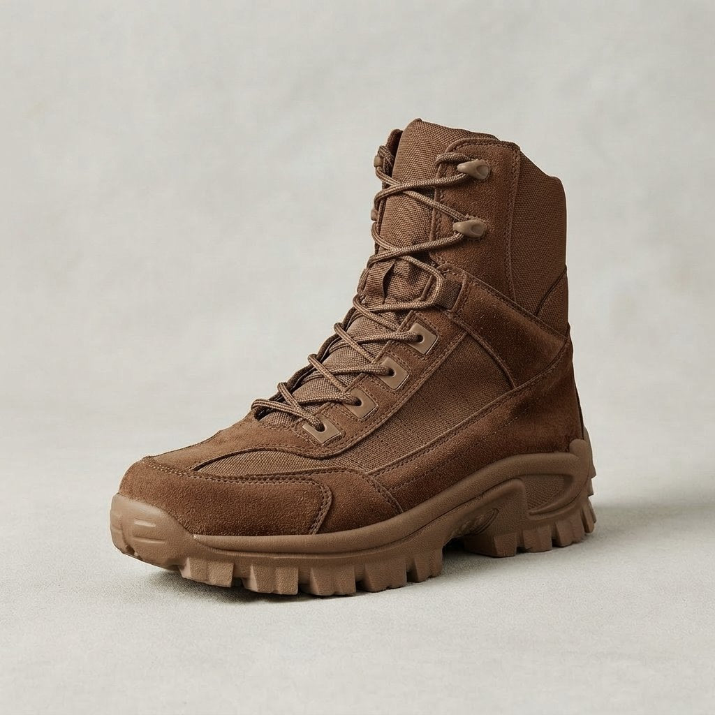 Men's High Tactical Lace-Up Boot, Ankle Support — Brown