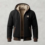 Men's Quilted Sherpa-Lined Hooded Winter Jacket — Black