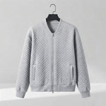 Quilted Bomber Jacket – Lightweight Zip-Up — Grey