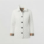 Women's Quilted Jacket – Lightweight Button-Front Coat — White