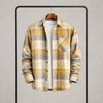 Men's Checked Flannel Overshirt – Relaxed Fit — Yellow