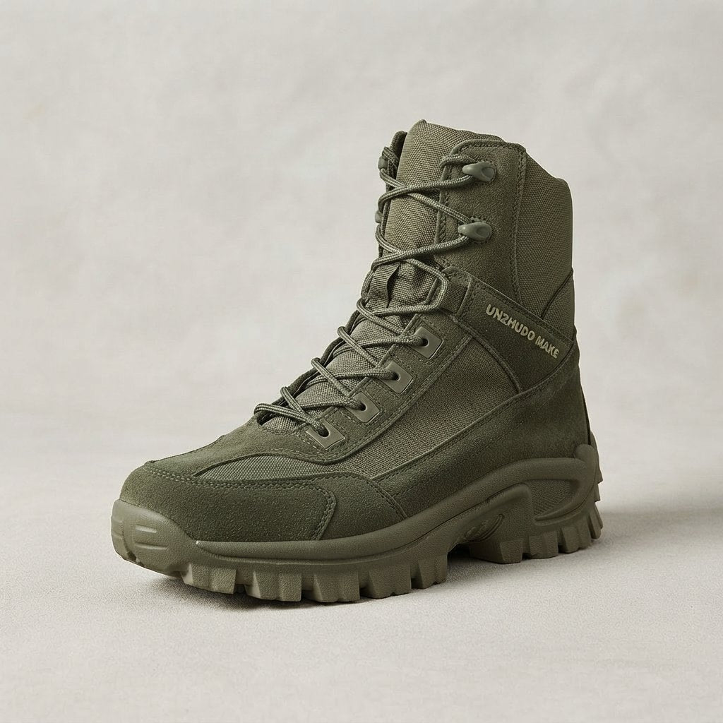 Men's High Tactical Lace-Up Boot, Ankle Support — Green