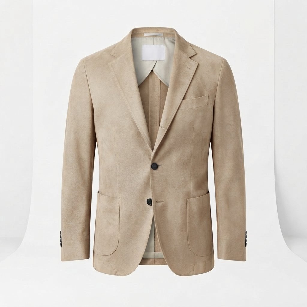 Men's Knit Blazer – Smart Casual Tailored Jacket — Beige