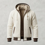 Men's Quilted Sherpa-Lined Hooded Winter Jacket — White