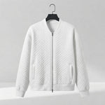 Quilted Bomber Jacket – Lightweight Zip-Up — White