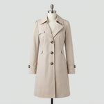 Women's Classic Lapel Trench Coat, Mid-Length Tailored Fit — Beige