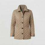 Women's Quilted Jacket – Lightweight Button-Front Coat — Khaki