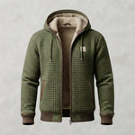 Men's Quilted Sherpa-Lined Hooded Winter Jacket — Olive Green
