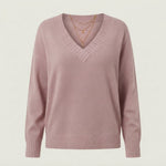 Women's V-Neck Cashmere Jumper, Regular Fit — Pink