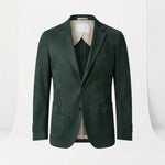 Men's Knit Blazer – Smart Casual Tailored Jacket — Dark Green