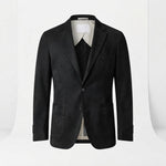 Men's Knit Blazer – Smart Casual Tailored Jacket — Black
