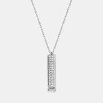 I Love You Necklace in Silver with closed stone-set pendant