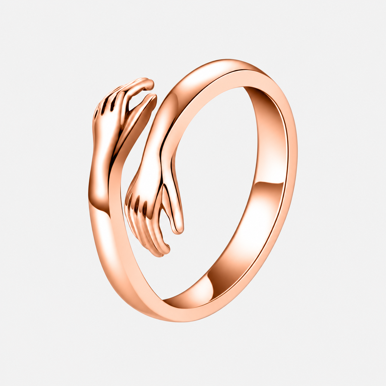 Hug Ring in Rose Gold with sculpted embrace design
