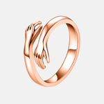Hug Ring in Rose Gold with sculpted embrace design